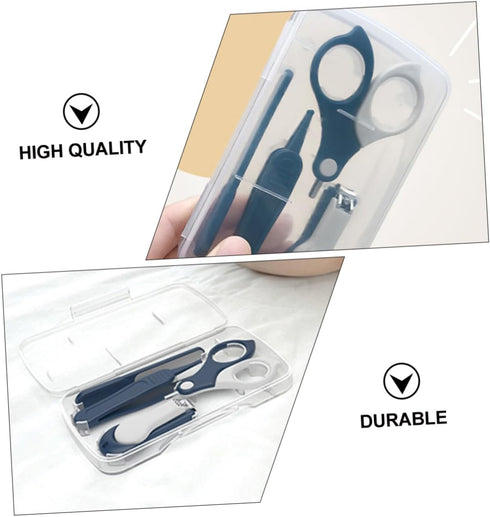 Set Newborn Nail Clipper Ergonomic Grooming Kit with Safe Tools for Manicure Includes Scissors Tweezers and File