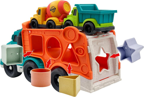 3 1-3 Set Aigitoy Pcs Toddler Car Toys for Years Old, Construction Vehicle Toys Carrier Tuck Includes Dump Truck, Mixer