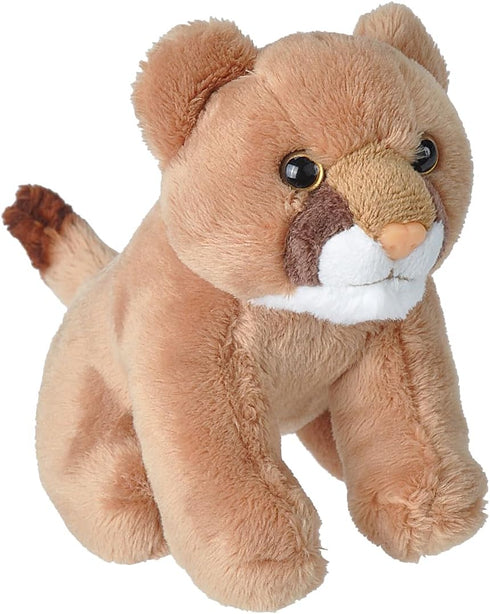 Wild Republic Pocketkins Eco Mountain Lion, Stuffed Animal, 5 Inches, Plush Toy, Made from Recycled Materials, Eco Friendly