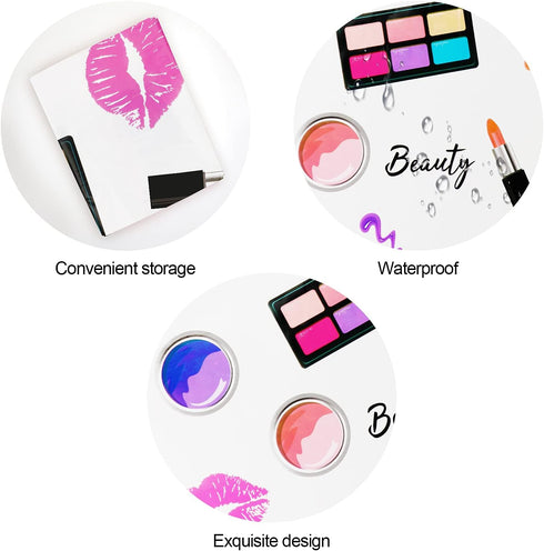 PHOGARY 2 Packs SPA Makeup Party Tablecovers, Disposable Plastic Rectangular Table Covers for Girls Birthday Cocktail