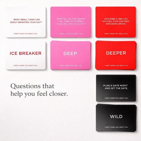 I didn't know that about you! 100 4 I Didnt Know That About You! Couples Conversation Cards Questions for Date Night