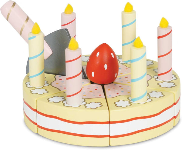 Le Toy Van - Honeybake Childrens Wooden Vanilla Birthday Cake Play Food