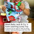 The Learning Lovey 5 Tummy 8" 8" Baby Sensory Farm Animal Crinkle Tag Toy for Developing Senses - Learning Shapes