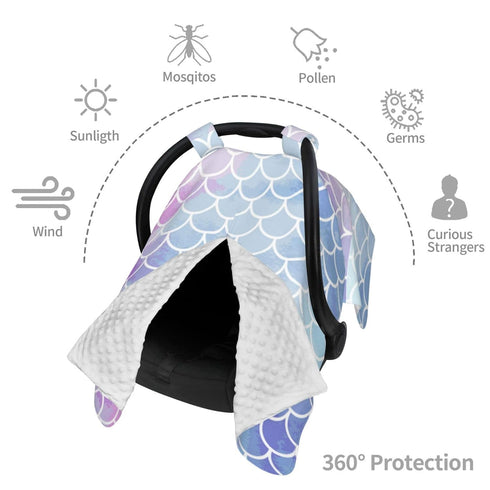 Schgap Mermaid Baby Car Seat Covers Canopy Soft Stroller Cover Nursing Cover Breastfeeding Baby Carrier Cover