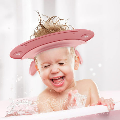 Vaguelly Baby Waterproof Ear Protection Hat Tpe Material Shampoo Cap Visor Toddler Bath Visor Hat Baby Hair Wash Shield