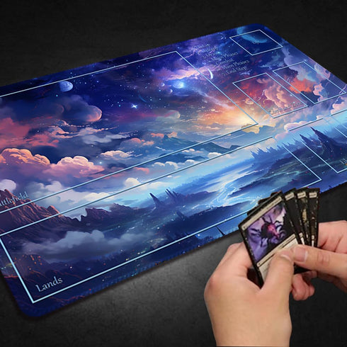 Premium Stitched MTG Playmat - TCG Play Mat with Non-Slip Rubber Backing and Vintage Design
