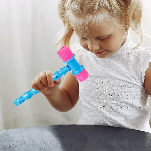 NUOBESTY 8 Pcs Hammer Pounding Toys, Plastic Squeaky Hammer Musical Pounding Toy Educational Toys in Random Color