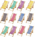LUOZZY 12pcs Dollhouse Miniature Furniture Accessories Mini Wooden Folding Beach Sunbath Chair