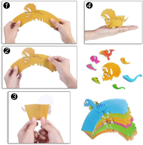 Dinosaur Birthday Party Cupcake Wrappers - 48 pcs Kids Birthday Party Supplies by CCINEE