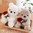 9.8'' Teddy Bear with Rose, Soft Plush Doll for Valentines Day Gifts for Her, Mom, Kids (Gray)
