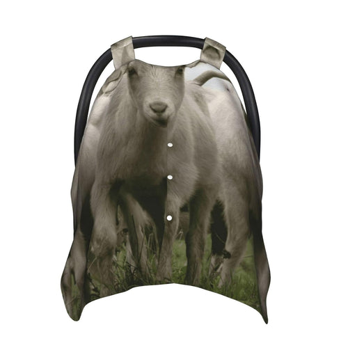Zhbvncp Goat Baby Car Seat Cover & Breastfeeding Nursing Cover - Breathable Stretch Fabric Multi-Use Nursing Cover