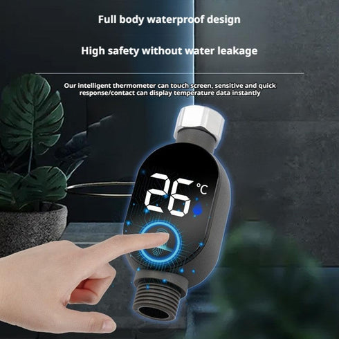 Generic 0-99c Shower Temperature Meter Thermometer High-Precision Led Display for Safe Comfortable Bathing Black
