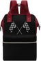 SONGTING Black and White Checkered Flags Diaper Bag Backpack Travel Waterproof Mommy Bag