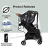 Rain Cover for Zoe Twin Double Stroller by SASHA'S, Zipper Access, Maximum Coverage, Weather Shield (Stroller not