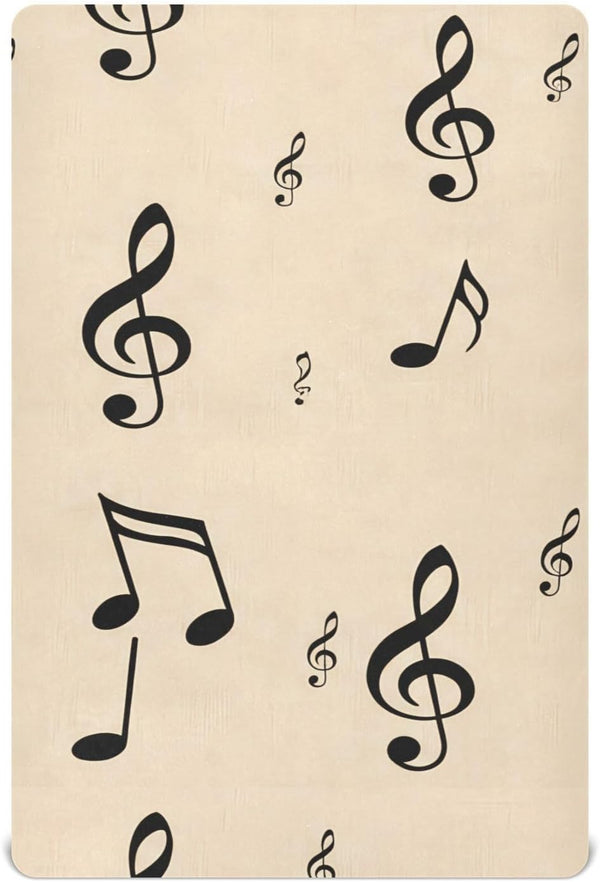 Gravopti Music Notes Crib Sheets for Girls and Boys, Soft Breathable Cotton Crib