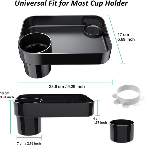 Car Seat Snack Tray for Kids, Mess-Free Square Travel Tray Cup Holder Snack Tray, Durable Car Food Tray for Toddlers