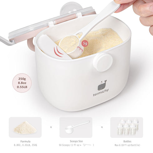 500ml Termichy Baby Formula Dispenser, Portable Formula Dispenser Container with Scoop and Carry Handle for Travel