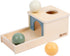 Adena Montessori Object Permanence Box with Tray, Three Wooden Balls Montessori Toys for 6-12 Months Baby