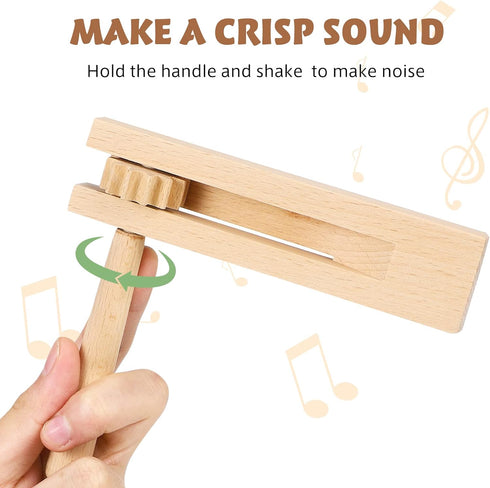Gadpiparty 2 Pieces Wooden Spinning Ratchet Noise Maker - Traditional Grogger Toy for Parties and Celebrations
