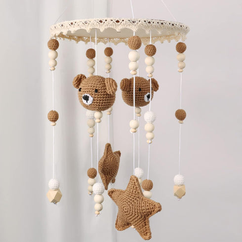 GDGZT Boho Bear Baby Crib Mobile - For Boys & Girls, Bassinet &