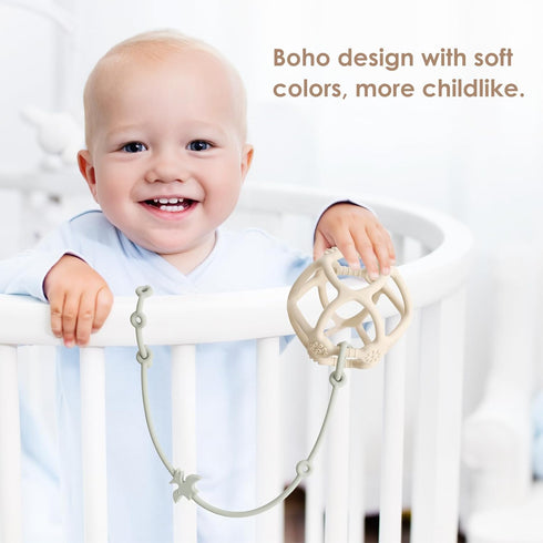 Toy Straps for Baby, Silicone High Chair Safety Straps for Toddler Bottles, Strollers, Cribs, Dinosaur Toys Straps 4PK