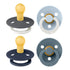 BIBS Colour Soother 4-Pack | BPA Free Dummy Pacifier | Round Nipple | Natural Rubber Latex | Size 0-6 Months