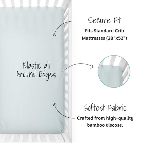 28"x52", Caden Lane Fitted Crib Sheet, Breathable & Temperature-Regulating Bamboo Viscose Fabric with Elastic Edges