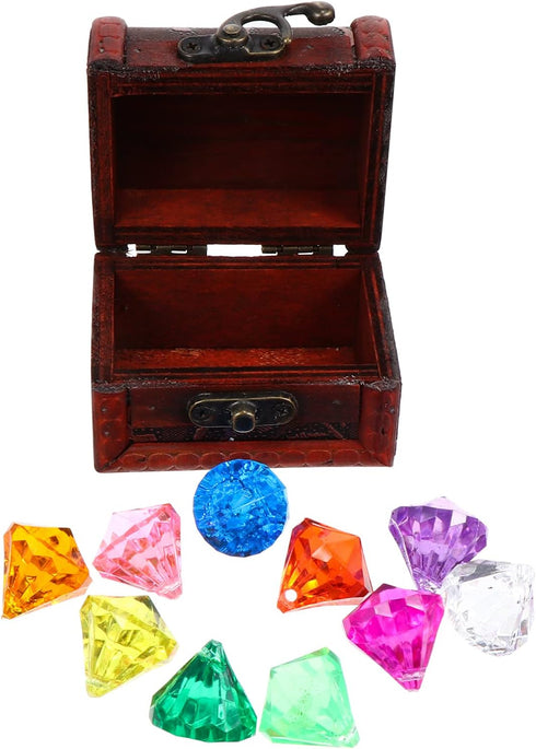 balacoo 1 Set Mini Pirate Treasure Chests - Vintage Pirate Jewelry Storage Box with Lock and Jewels Crafting Children's