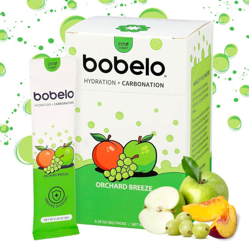 Bobelo Self Carbonating Hydration Packets, Orchard Breeze, 30 Pack, Sparkling Water &