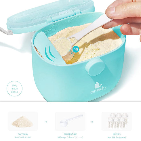 Termichy Baby Formula Dispenser, Portable Milk Powder Dispenser Container with Carry Handle and Scoop for Travel,