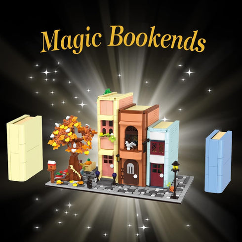 Set, RAVAYO Creative Bookcase Building Cafe House Building Block Toy Gift for Adults,Mini Bricks