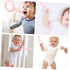 VANZACK Baby Bed Pull Ring, Baby Playpen Pull Up Rings, Standing Walker Crib Tool, Pink 4Pcs