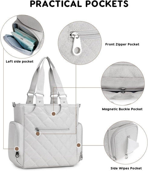 SONARIN 7pcs Set,Large Multifunctional Diaper Bag Tote Travel Baby Nappy Changing Bag Shoulder Handbag Maternity Bag