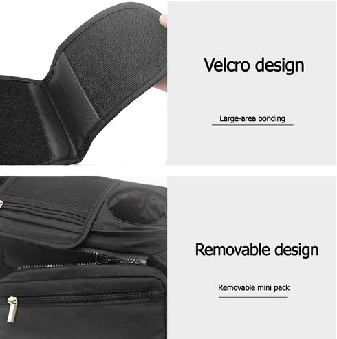 PandaEar Universal Stroller Organizer with Insulated Cup Holders, Parent Console Caddy with Detachable Shoulder Strap