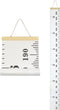 Kids Growth Chart, Wood Frame Fabric Canvas Height Measurement Ruler for Child's Room Decoration (White & Black)