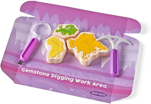 hand2mind World of Gemstones Dig Kit, 8 Real Gemstones to Uncover, Gem Digging Kit for Kids