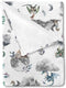 Watercolor Dragons Fairytale Baby Blanket, Dragon Wings Leaves Moon Clouds, Soft Swaddle Blanket for Toddler Newborn