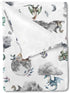 Watercolor Dragons Fairytale Baby Blanket, Dragon Wings Leaves Moon Clouds, Soft Swaddle Blanket for Toddler Newborn