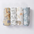 CoolaPeach 4 Set 120x110cm Muslin Swaddle Blankets for Newborn Baby Boys, Girls,Receiving Blankets-Cute Soft Print Baby