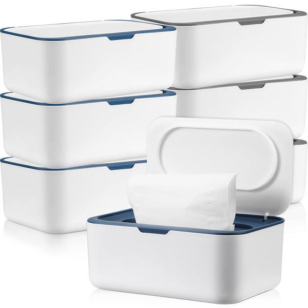 6 Pack Baby Wipes Dispenser Wipe Holder with Lids Refillable Container with