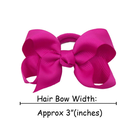 CÉLLOT 40Pcs Boutique Hair Bows Elastic Ties for Kids, Children Rubber Bands Ponytail Holders for Baby Girls Teens