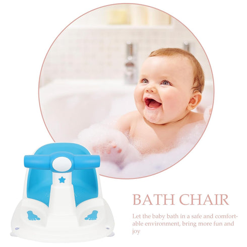 Toyvian Bath Seat with Suction Cups for Stable Sit-up Bathing Chair Non-Slip Bathtub Seat for Newborns and Boy Girl