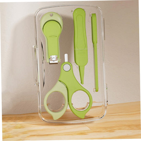 LIOOBO Trimmer Set Nail Clipper and for Newborns, Grooming Kit with Green Portable Case, Safe Finger Nail Clippers