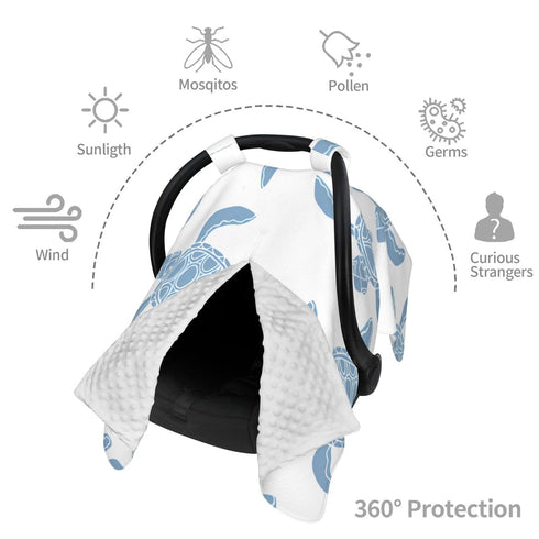 Hcpwzrf Swimming Blue Turtle Baby Car Seat Cover & Nursing Cover - Breathable Stretch Multi-Use Cover