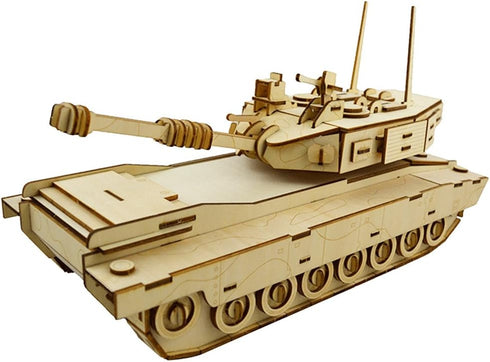 3D Wooden Puzzles Laser Engraving DIY Safe Assembly Constructor Kit Toy for Teens and Adults (Tank)