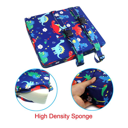 Dining Chair Heightening Cushion, Portable Adjustable Highchair Booster for Baby Toddler Kids, Dark Blue