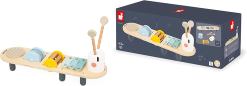Janod Sweet Cocoon Wooden Music Stand - 5 Instruments to Explore for Ages 12 Months to 3 Years - J04058