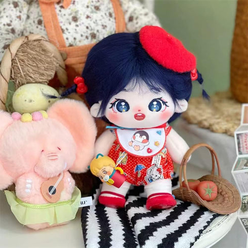 niannyyhouse 20cm Plush Doll Girl, 8" Normal Body Stuffed Body, Wearable Clothing Dress Up Gifts (a-39-without skeleton)