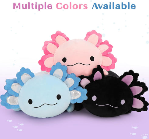 MaoGoLan 4Pcs Giant Axolotl Plush Set, 23.5" Ultra Soft Stuffed Animals with 3 Babies, Gift for Kids & Teens
