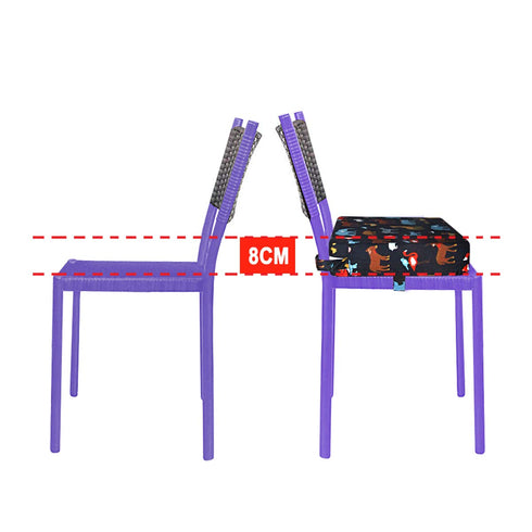 Portable Adjustable Highchair Booster Cushion for Baby Toddler Kids - Dismountable, Washable Thick Seat Pad Mat (Black)